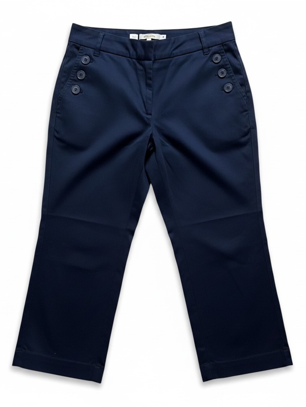 Talbots Size 4 Navy Wide Leg Cropped High Waist Sailor
Nautical Pants - Picture 1 of 5